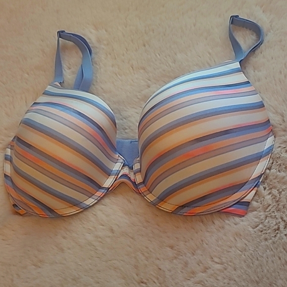 Victoria's Secret Other - Victorias Secret Underwire Bra 32DD Blue Pink White Stripes